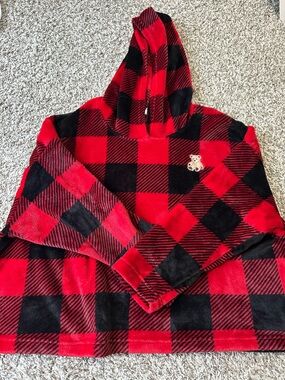 JOYSPUN Red and Black Buffalo Plaid Hooded PJ Set